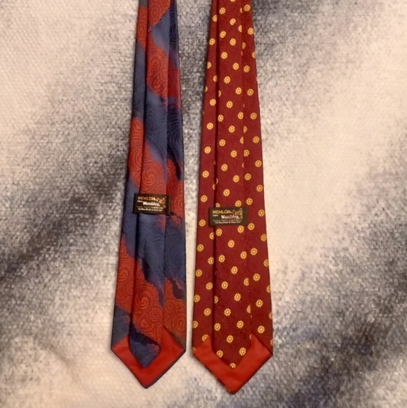 Wembley set of 2 vintage Wemlon Fabric neckties - Picture 3 of 8
